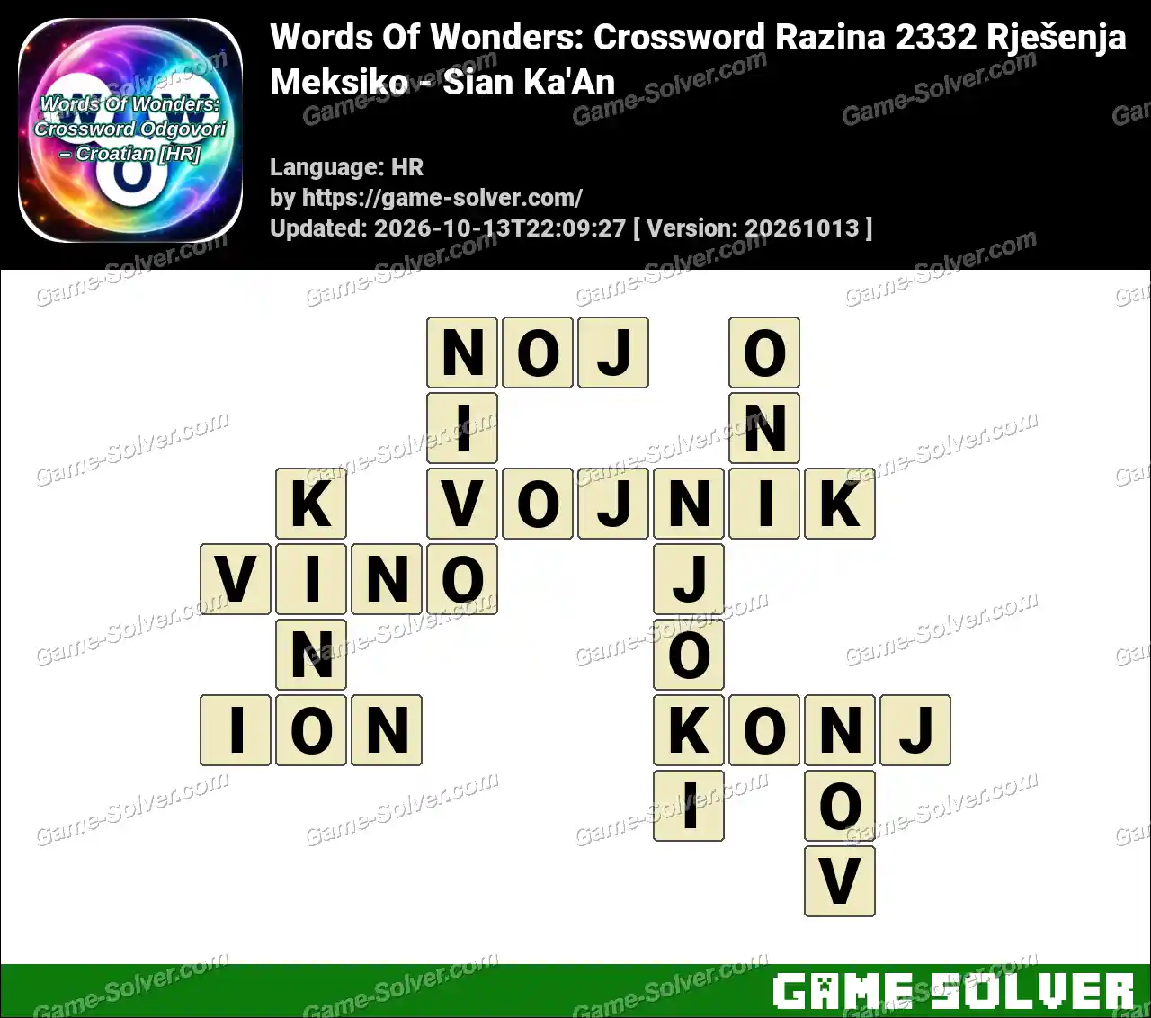 Words Of Wonders: Crossword Razina 2332 Rješenja – Meksiko – Sian Ka’An